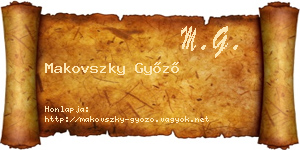 Makovszky Győző névjegykártya